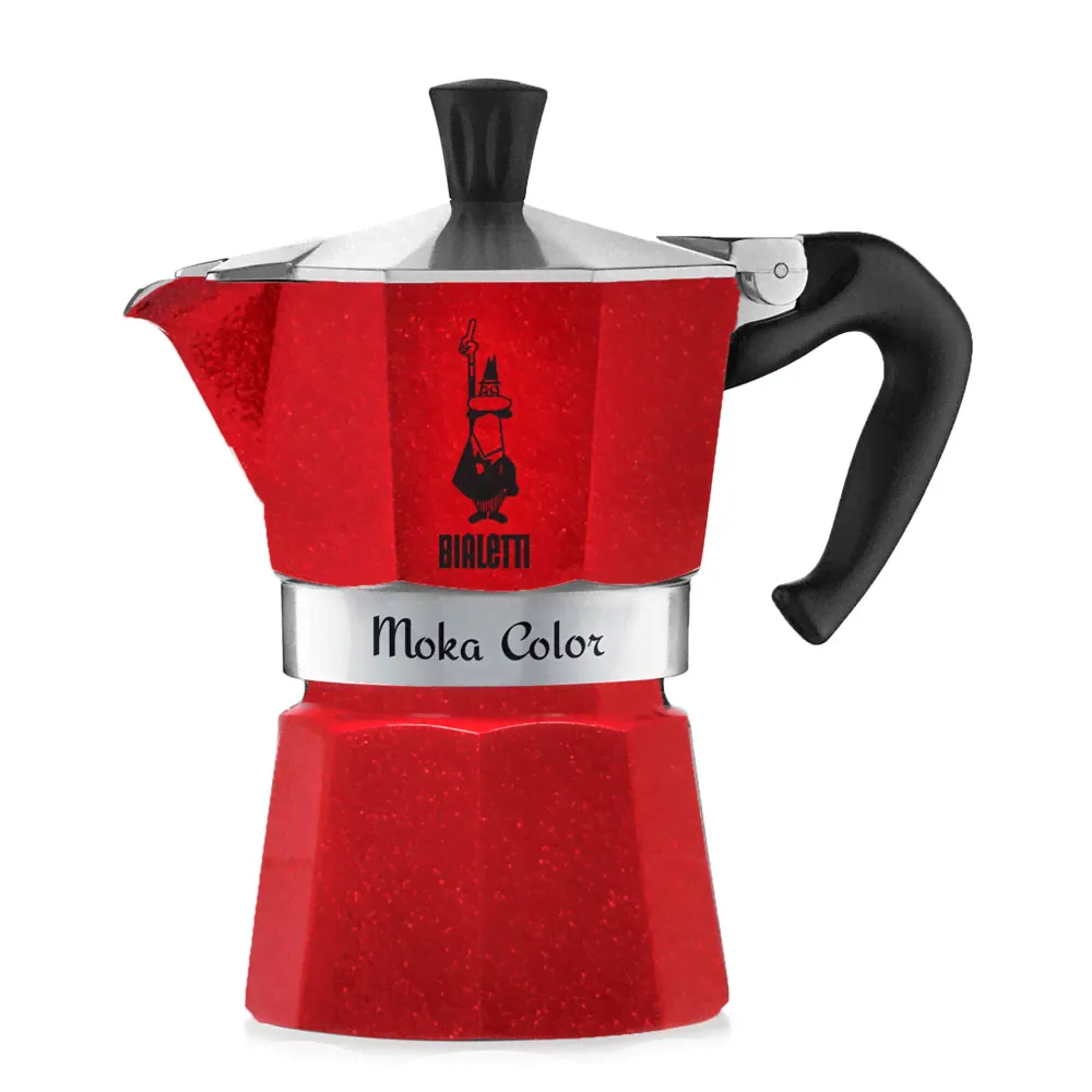 Гейзерная кофеварка Bialetti Moka Express Red Emotion (3 порции)-0