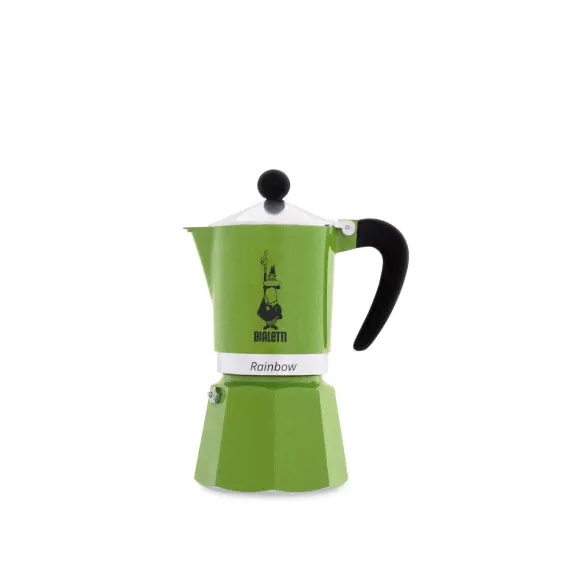 Кофейник для молочного кофе Bialetti Rainbow - черный - зеленый - алюминий - 3 чашки-0