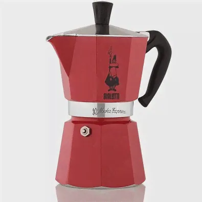 Гейзерная кофеварка Bialetti Moka Express на 6 чашек, красная-4