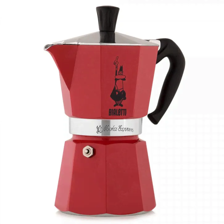 Гейзерная кофеварка Bialetti Moka Express, красная, 6 порции