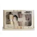 Подарочный набор: DAMA Glamour жемчужная 3п. + 3 стаканчика + 3 ложки, Bialetti