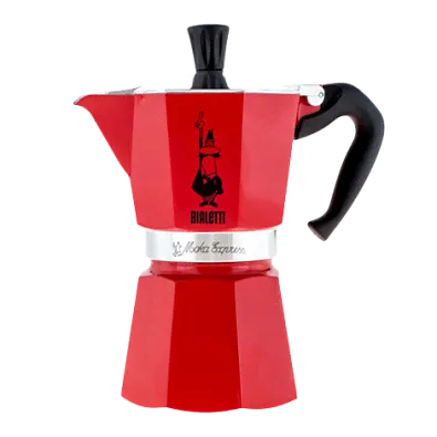 Гейзерная кофеварка Bialetti Moka Express на 6 чашек, красная-1