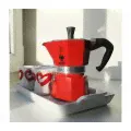 Подарочный набор: MOKA in love красная 3п.+ 3 красных стаканчика + поднос, Bialetti-1