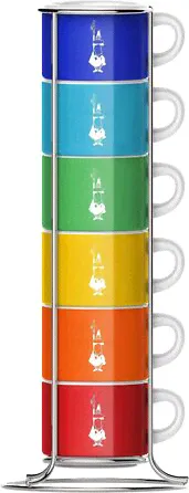 Набор из 6 чашек для кофе с подставкой Bialetti