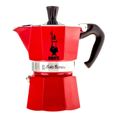 Гейзерная кофеварка Bialetti Moka Express на 3 чашки, красная