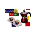 Подарочный набор: DAMA GLAMOUR бордо 3п. + 2 кофейные пары ART, Bialetti