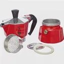 Гейзерная кофеварка Bialetti Moka Express на 6 чашек, красная