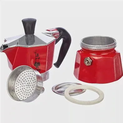 Гейзерная кофеварка Bialetti Moka Express на 6 чашек, красная-3